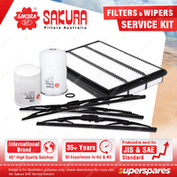 Sakura Front + Rear Wiper Blades & Filter Service Kit for Mitsubishi Pajero NM