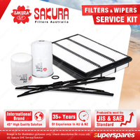 Sakura Front Wiper Blades & Filter Service Kit for Mitsubishi Pajero NM 2.8L