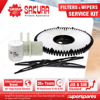 Sakura Front Wiper Blades & Filter Service Kit for Mitsubishi Lancer CB CC 91-96