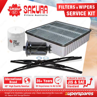 Sakura Front Wiper Blades & Filter Service Kit for Mitsubishi Lancer CE 1.8L