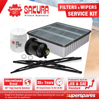 Sakura Front Wiper Blades & Filter Service Kit for Mitsubishi Lancer Mirage CE