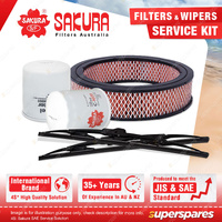 Sakura Front Wiper Blades & Filter Service Kit for Holden Rodeo KB28 KB43 2.0L