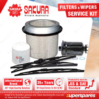 Sakura Front + Rear Wiper Blades & Filter Service Kit for Mitsubishi Lancer GSR