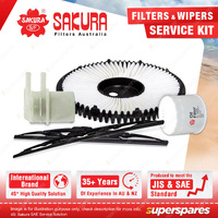 Sakura Front Wiper Blades & Filter Service Kit for Mitsubishi Lancer CB