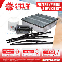 Sakura Front + Rear Wiper Blades & Filter Service Kit for Proton Wira C97 C98