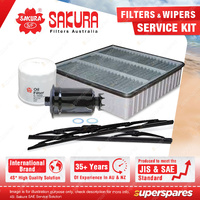 Sakura Front Wiper Blades & Filter Service Kit for Proton Wira C97 C98