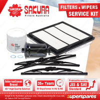Sakura Front Rear Wiper Blades & Filter Service Kit for Mitsubishi Pajero NJ NK