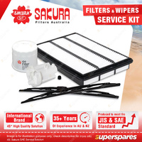 Sakura Front Wiper Blades & Filter Service Kit for Mitsubishi Pajero NP 3.8L