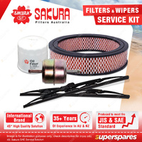 Sakura Front Wiper Blades & Filter Service Kit for Holden Rodeo KB28 KB29 Metal