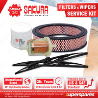 Sakura Front Wiper Blades & Filter Service Kit for Holden Rodeo KB28 29 Plastic