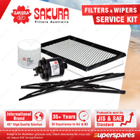 Sakura Front Wiper Blades & Filter Service Kit for Honda Civic EK EM 1.6L 95-00