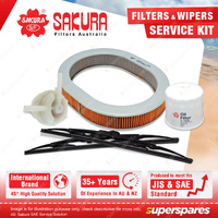 Sakura Front Wiper Blades & Filter Service Kit for Honda Civic ED 1.5L 1990-1991