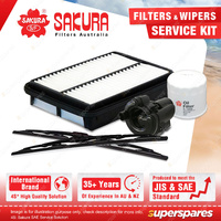 Sakura Front Wiper Blades & Filter Service Kit for Hyundai Santa Fe SM 2000-2006