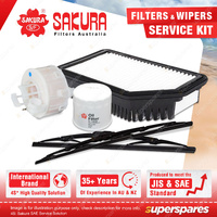 Sakura Front Wiper Blades & Filter Service Kit for Hyundai Accent RB 1.6L 11-13