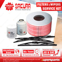 Sakura Front + Rear Wiper Blades & Filter Kit for Toyota Landcruiser HDJ100R