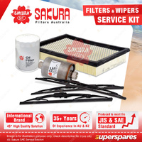 Sakura Front Rear Wiper Blades & Filter Service Kit for Ford Falcon EB ED 91-94