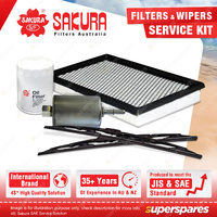 Sakura Front Wiper Blades & Filter Service Kit for Ford Fairlane Falcon AU