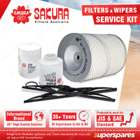 Sakura Front Wiper Blades & Filter Service Kit for Toyota 4 Runner LN61 2.4L
