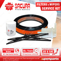 Sakura Front Wiper Blades & Filter Service Kit for Ford Falcon XE XF Plastic