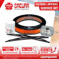 Sakura Front Wiper Blades & Filter Service Kit for Ford Falcon EA 88-91