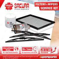 Sakura Front + Rear Wiper Blades & Filter Service Kit for Ford Falcon AU 5.0L