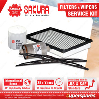 Sakura Front Wiper Blades & Filter Service Kit for Ford Falcon AU 98-02