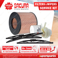 Sakura Front + Rear Wiper Blades & Filter Service Kit for Toyota 4 Runner RN130
