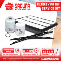 Front Wiper Blades & Oil Air Fuel Filter for Landcruiser Prado KDJ120R 06-07