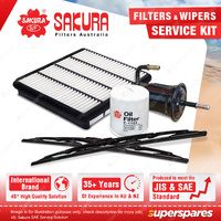 Sakura Front Wiper Blades & Filter Service Kit for Toyota Landcruiser UZJ200