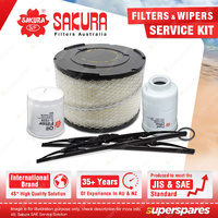 Sakura Front Wiper Blades & Filter Service Kit for Ford Ranger PJ PK 2.5L 3.0L