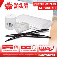 Sakura Front Wiper Blades & Filter Service Kit for Toyota Corolla ZZE123R 1.8L