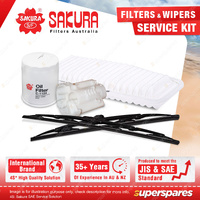 Sakura Front Wiper Blades & Filter Service Kit for Toyota Rav4 ACA22 ACA23 2.4L