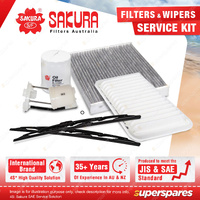 Sakura Front Wiper Blades & Filter Service Kit for Toyota Camry ACV40R 2.4L