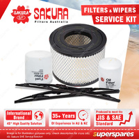 Sakura Front Wiper Blades & Filter Service Kit for Holden Rodeo RA 3.0L 03-07