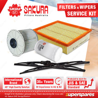 Sakura Front Wiper Blades & Filter Service Kit for Isuzu D-Max TF 3.0L 08-12