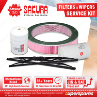 Sakura Front Wiper Blades & Filter Service Kit for Nissan Patrol MQ 3.2L 83-87