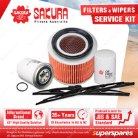 Sakura Front Wiper Blades & Filter Service Kit for Nissan Patrol GU 4.2L 99-07