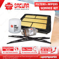 Sakura Front Wiper Blades & Filter Service Kit for Ford Falcon BF 4.0L