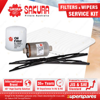 Sakura Front Wiper Blades & Filter Service Kit for Ford Falcon FG FGX 4.0L 5.4L