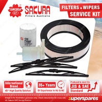 Sakura Front + Rear Wiper Blades & Filter Kit for Holden Commodore VB VC VH VK