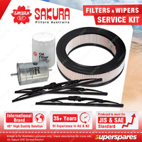 Sakura Front Rear Wiper Blades & Filter Service Kit for Holden Commodore VK L14