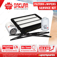 Sakura Front Wiper Blades & Filter Service Kit for Hyundai Santa Fe CM 2.2 06-09