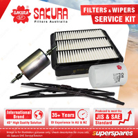 Sakura Front Wiper Blades & Filter Service Kit for Holden Colorado RC 3.6L 08-12