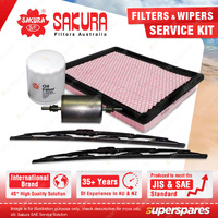 Sakura Front Wiper Blades & Filter Service Kit for Holden Commodore VT