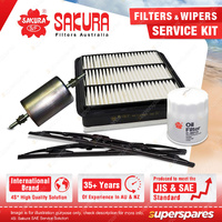 Sakura Front Wiper Blades & Filter Service Kit for Holden Colorado RC 2.4L 08-29