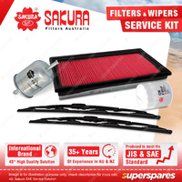 Sakura Front Wiper Blades & Filter Service Kit for Holden Commodore VP VR VS