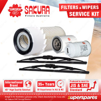 Sakura Front Wiper Blades+Filter Service Kit for Mitsubishi Pajero NA NB NC 2.3L