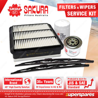 Sakura Front Wiper Blades & Filter Service Kit for Mitsubishi Triton ML MN 2.5L