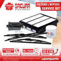 Sakura Front + Rear Wiper Blades & Filter Service Kit for Mitsubishi Nimbus UF