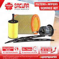 Sakura Front Wiper Blades & Filter Service Kit for Citroen Berlingo M49 M59